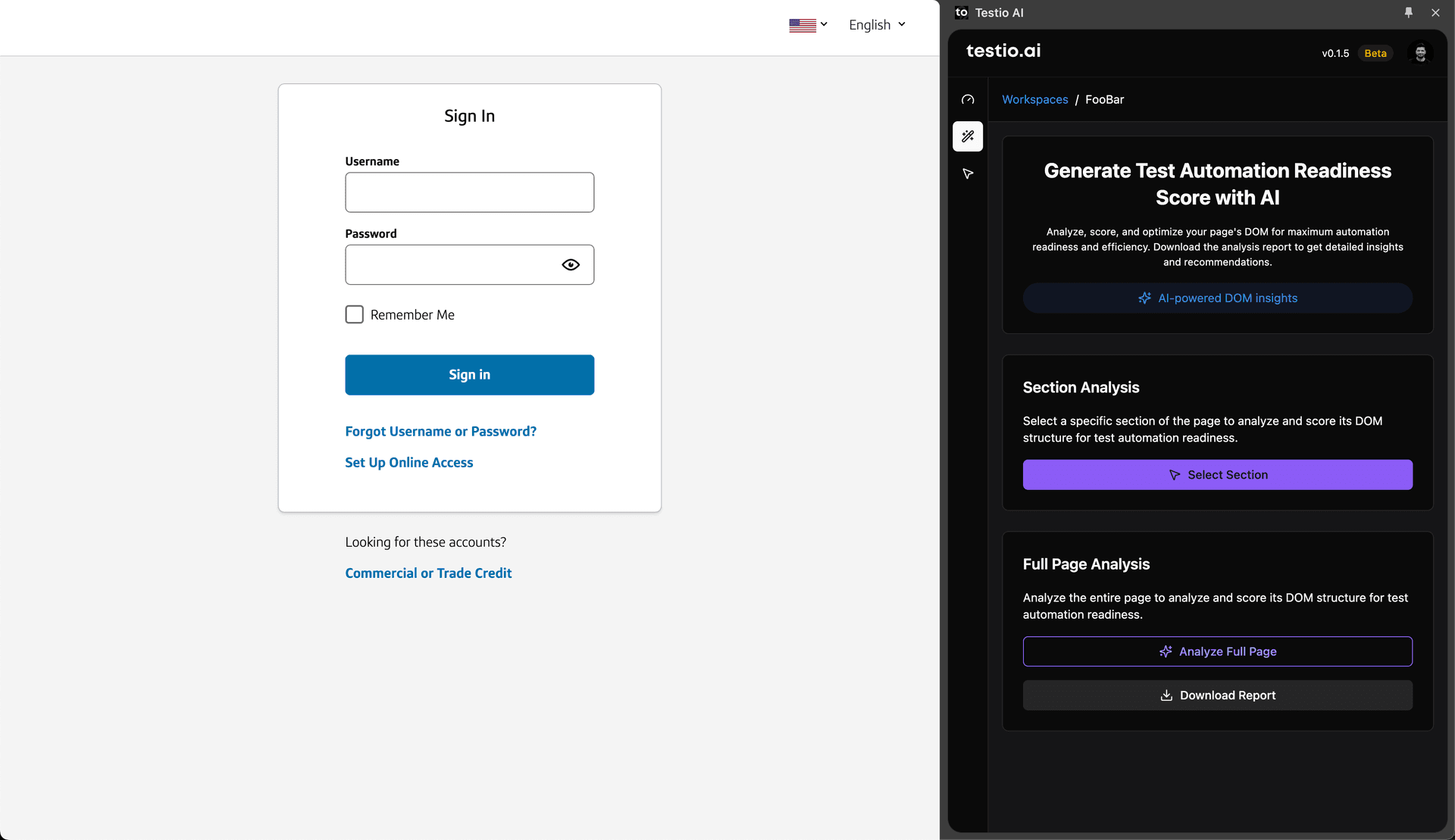 Automation Readiness Scanner UI