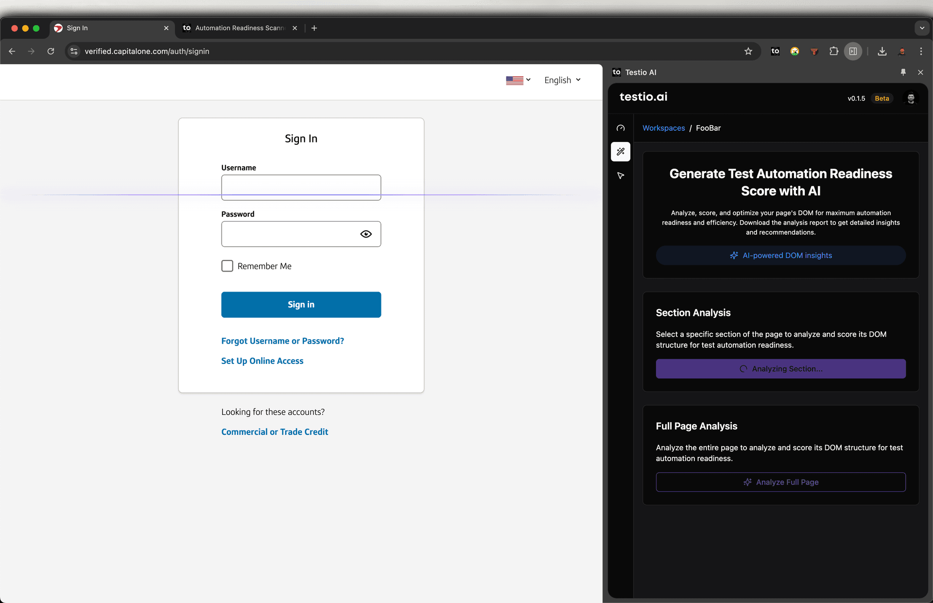 Automation Readiness Scanner UI